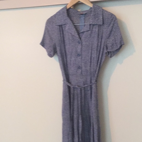 Vintage Banned Retro Floral Blue Shirt Dress - Picture 4 of 6